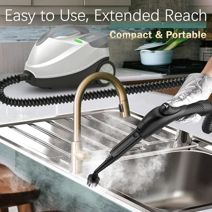 Skiennix Steam Cleaner - 1800W Powerful Multipurpose Mop with 28 Accessories | 1.5L Tank for Chemical-Free Home Cleaning