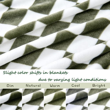 Yurhap Checkered Baby Blanket Fleece Baby Blankets for Boys, Ultra Soft Cozy Fluffy Infant Toddler Newborn Receiving Blankets for Crib Stroller, 30''x40'', Dark Olive