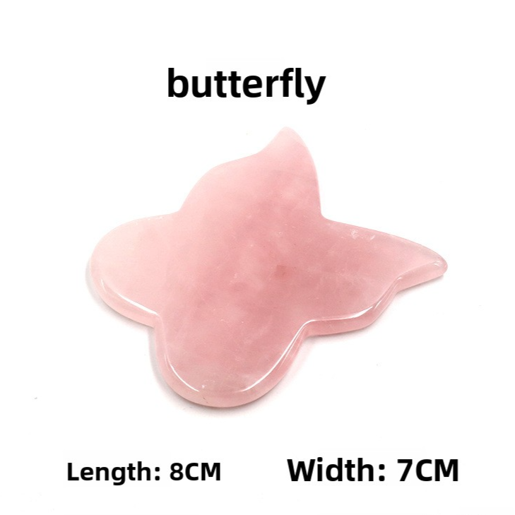 Rose Quartz Jade Facial Body Massage Scraping Stones