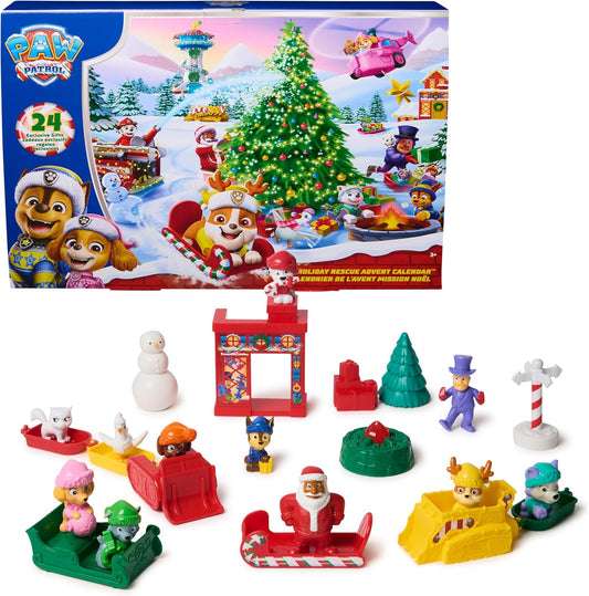 PAW Patrol Advent Calendar 2025 - 24 Surprise Toys with Figures, Mini Vehicles & Accessories for Kids 3+