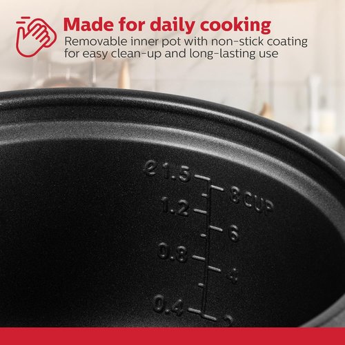 Holstein Housewares Rice Cooker - 16-Cup Capacity with One-Touch Operation | Black, Perfect for Rice & Grains