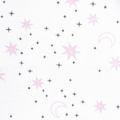 HALO SleepSack, 100% Cotton Wearable Blanket, Swaddle Transition Sleeping Bag, TOG 0.5, Midnight Moons-pink, Small, 0-6 Months