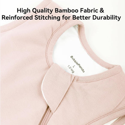 BubblePanda Bamboo Sleep Sack - Soft 0.5 Tog Newborn Wearable Blanket | 0-6 Months, 2-Way Zipper