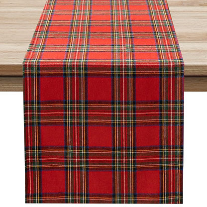 Softalker Christmas Checkered Tartan Table Runner Red 13 x 90 Inch - Variation: Red Plaid+13 x 90"