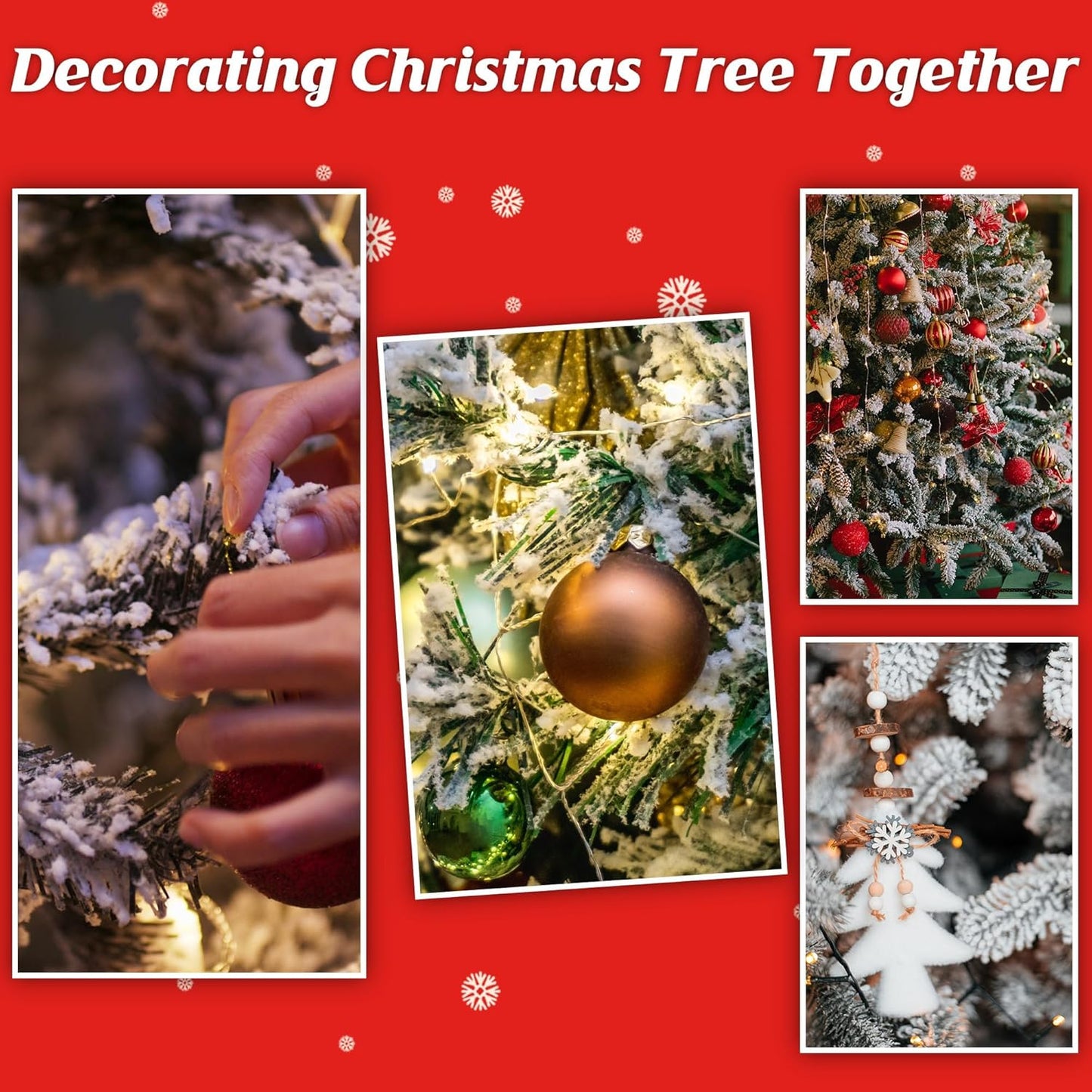 Snow Flocking Powder - 2 lbs Self-Adhesive White Snow Flock for Christmas Tree & Holiday Decor