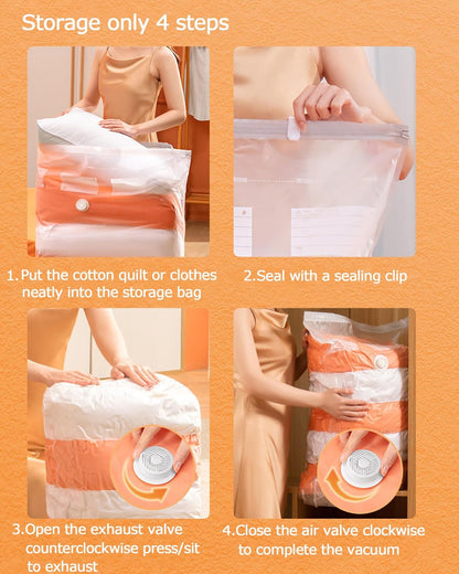 YQBOOM Vacuum Storage Bags - Extra Large Space Saver Set for Bedding, Clothes & Blankets | 5 Pack