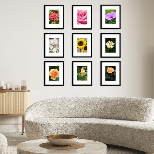 JCJMY 18 Packs 8x10 Picture Frames, Display 5x7 with Mat or 8x10 Without Mat, Gallery Wall Frame Set, 8 by 10 Frames Bulk Set of 18 Collage Wall Decor Photo Frames Set for Wall and Tabletop, Black