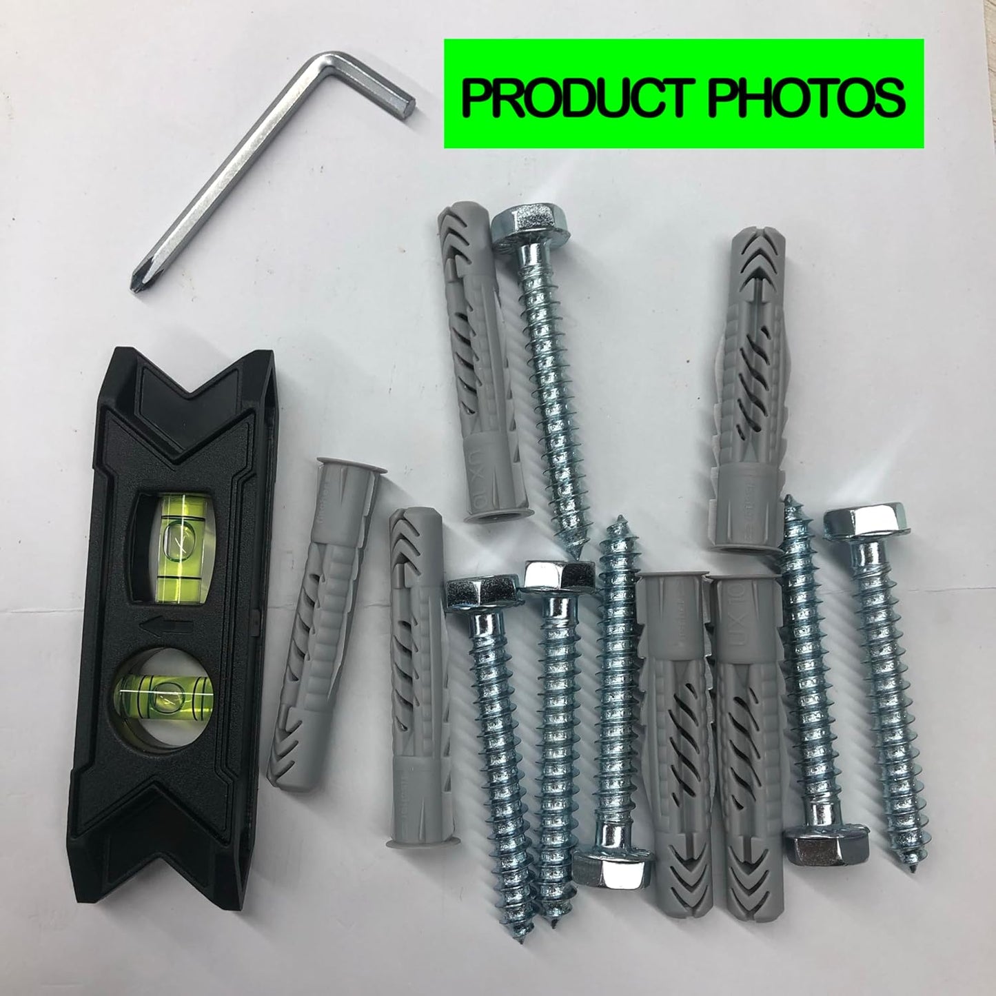 USX Mount Lag Bolt Kit - M8 Lag Bolts for Wood Studs & Fischer Anchors for Concrete Walls | Easy Installation Tools Included