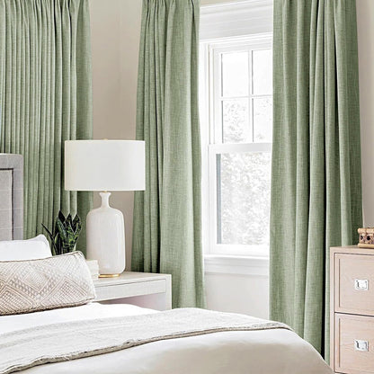 MIULEE Blackout Curtains - 100% Thermal Insulated Linen Texture Drapes | Sage Green, 52x120 Inch (2 Panels)