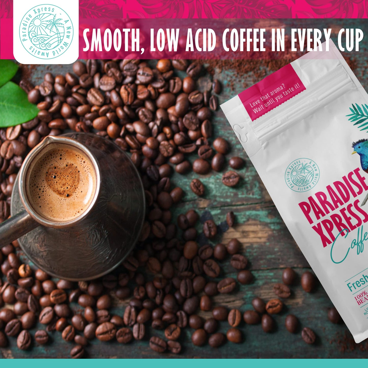 Paradise Xpress - Low Acid Coffee Beans Whole - Best Coffee Whole Beans Guatemala Coffee - Pour Over Coffee - Whole Coffee Bean Medium Roast Whole Bean - Whole Bean Coffee Medium Roast - Cafe En Grano