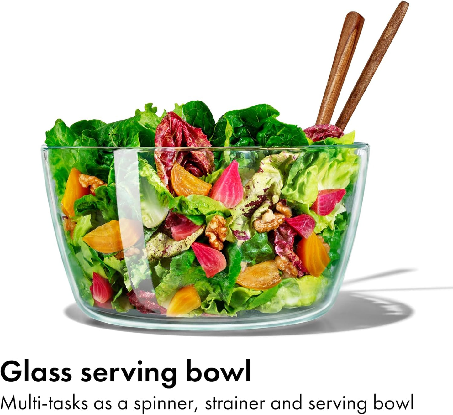 OXO Good Grips Glass Salad Spinner - Large 6.22-Qt BPA-Free Lettuce & Fruit Washer with Easy Pump