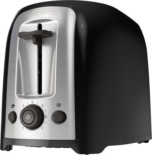 BLACK+DECKER 2-Slice Toaster - Extra Wide Slots & 7 Shade Settings | 850 Watts, Frozen & Bagel Buttons