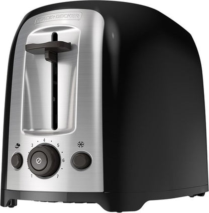 BLACK+DECKER 2-Slice Toaster - Extra Wide Slots & 7 Shade Settings | 850 Watts, Frozen & Bagel Buttons