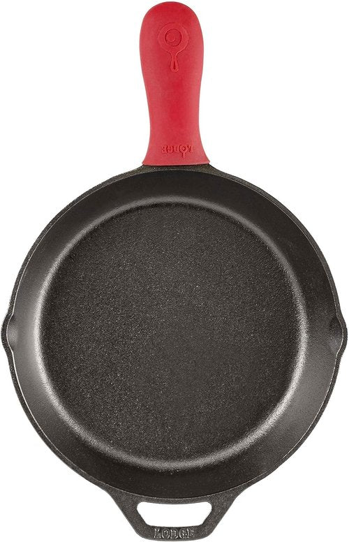 Lodge Silicone Hot Handle Holder - Reusable Heat Protection Up to 500° | Dishwasher Safe for 9" Skillets - Red