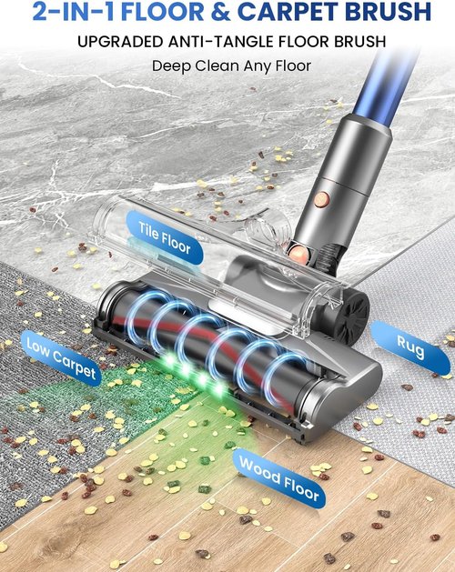 Dzaki Cordless Vacuum Cleaner - Powerful 50KPA Suction with Smart LED Display | Lightweight & Rechargeable for Home Use