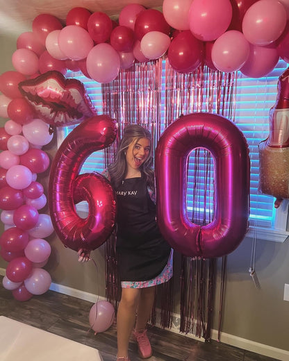 Skiennix Hot Pink Number 10 Balloons - 40 Inch 10th Birthday Decorations for Girls