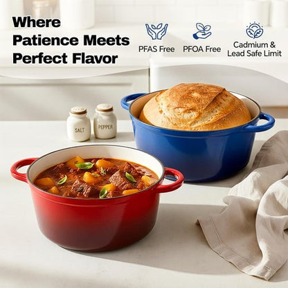 Le Creuset 6 Quart Dutch Oven | Non-Stick Enameled Cast Iron for Baking & Roasting - Blue