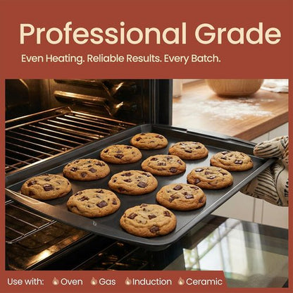 Gray 10-Piece Bakeware Set - Nonstick Carbon Steel Baking Sheets & Pans | Space-Saving, Dishwasher Safe, Oven Safe Up to 450°F