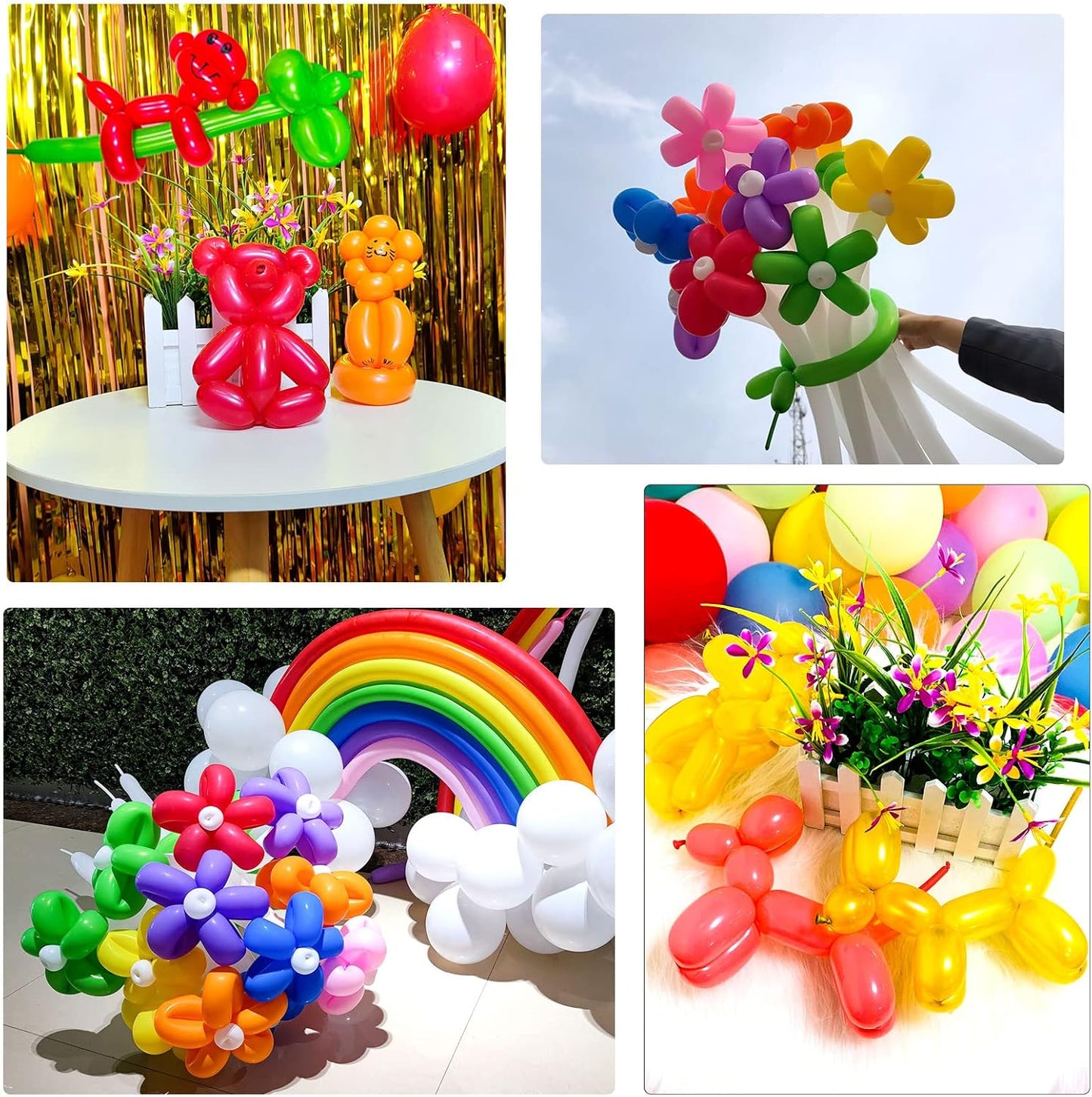 White 260 Balloons by [Brand Name] - Thickening Long Latex Balloons for Twisting & Arch Decor | 100pcs