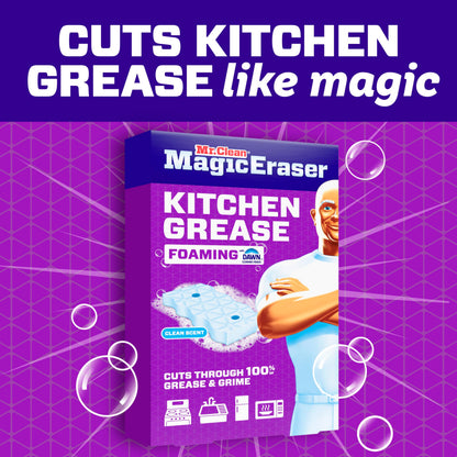 Mr. Clean Magic Eraser Foaming Sponge, Kitchen Grease Eraser, Dawn Cleaning Power, Oven Cleaner, Clean Scent, 6ct