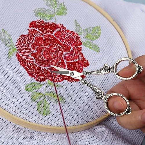 BUTUZE Embroidery Scissors Kit - Complete Vintage Sewing Tools with Original Case & Awl | European Antique Design