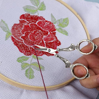 BUTUZE Embroidery Scissors Kit - Complete Vintage Sewing Tools with Original Case & Awl | European Antique Design