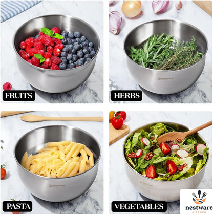 Stainless Steel Salad Spinner - 5L Capacity Lettuce & Vegetable Dryer with Non-Slip Base | Black