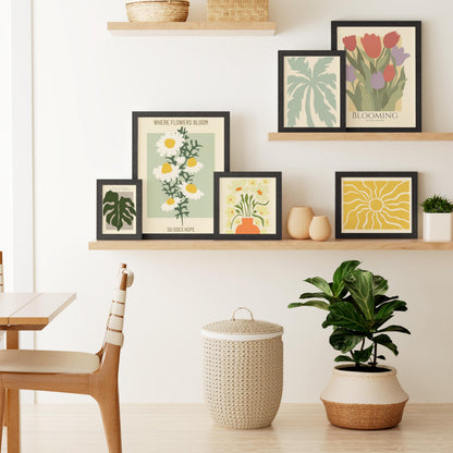 Vittanly 8.5x11 Picture Frame, Solid Wood Frame with Plexiglass, Includes 6x8 Mat, Wall Hanging or Tabletop for Photos, Home Decor, Charcoal Black, 1 Pack