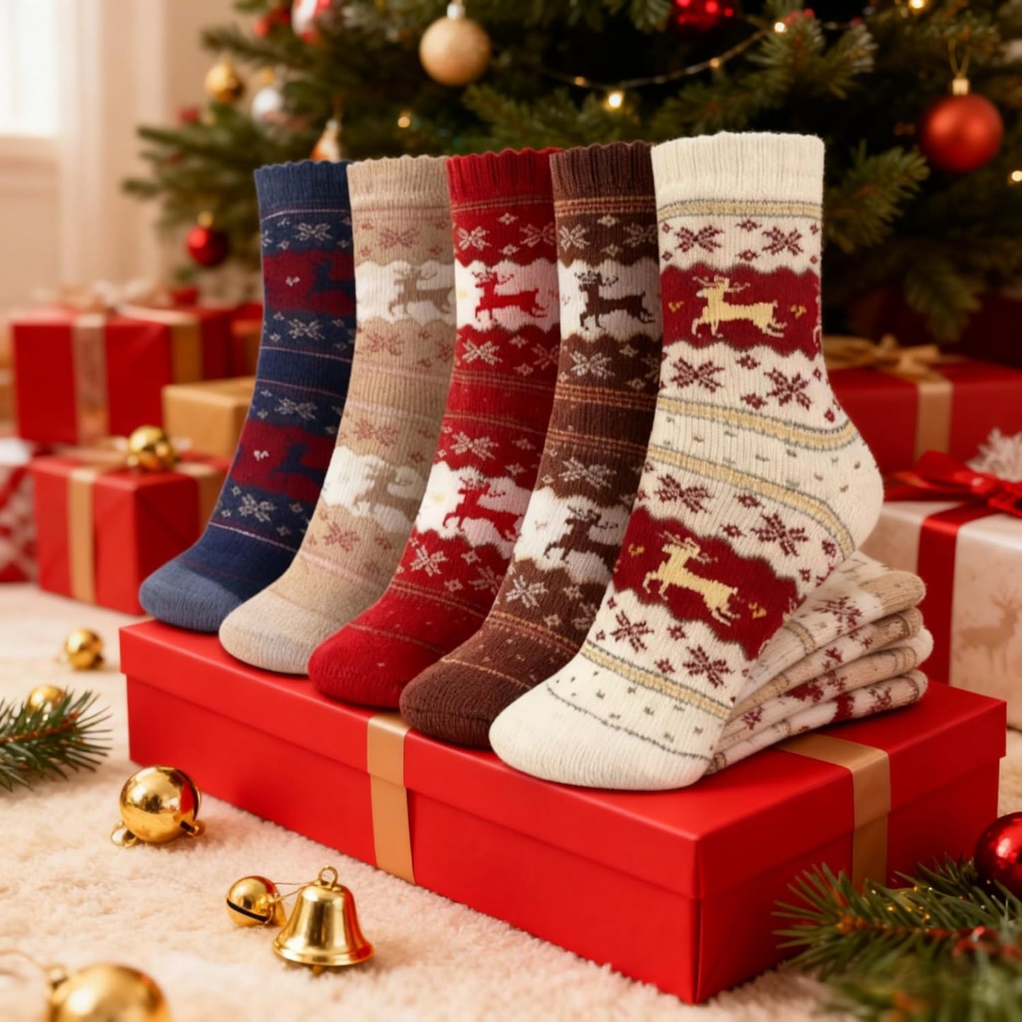 Skiennix Casual Crew Socks - Ultra Soft & Breathable Comfort | 5 Pairs for All Season Wear