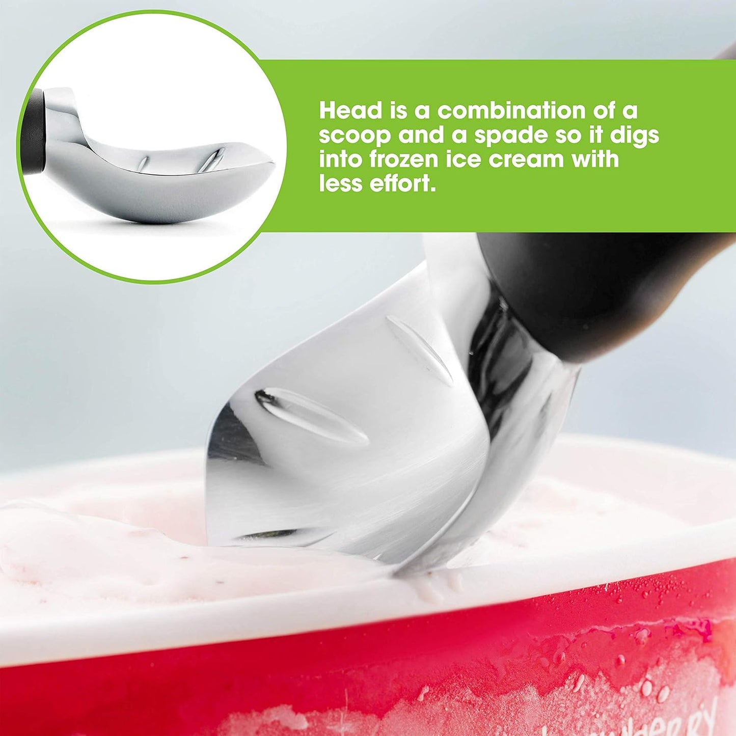 Spring Chef Premium Ice Cream Scoop & Dough Blender Set - Professional Quality - Black