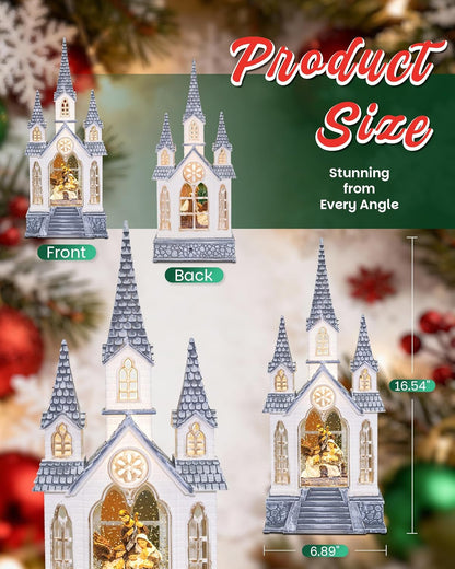 Regine Switzerland Large Christmas Nativity Snow Globe - Light-Up with Music, 9.84" | 6-Hour Timer & Dual Power