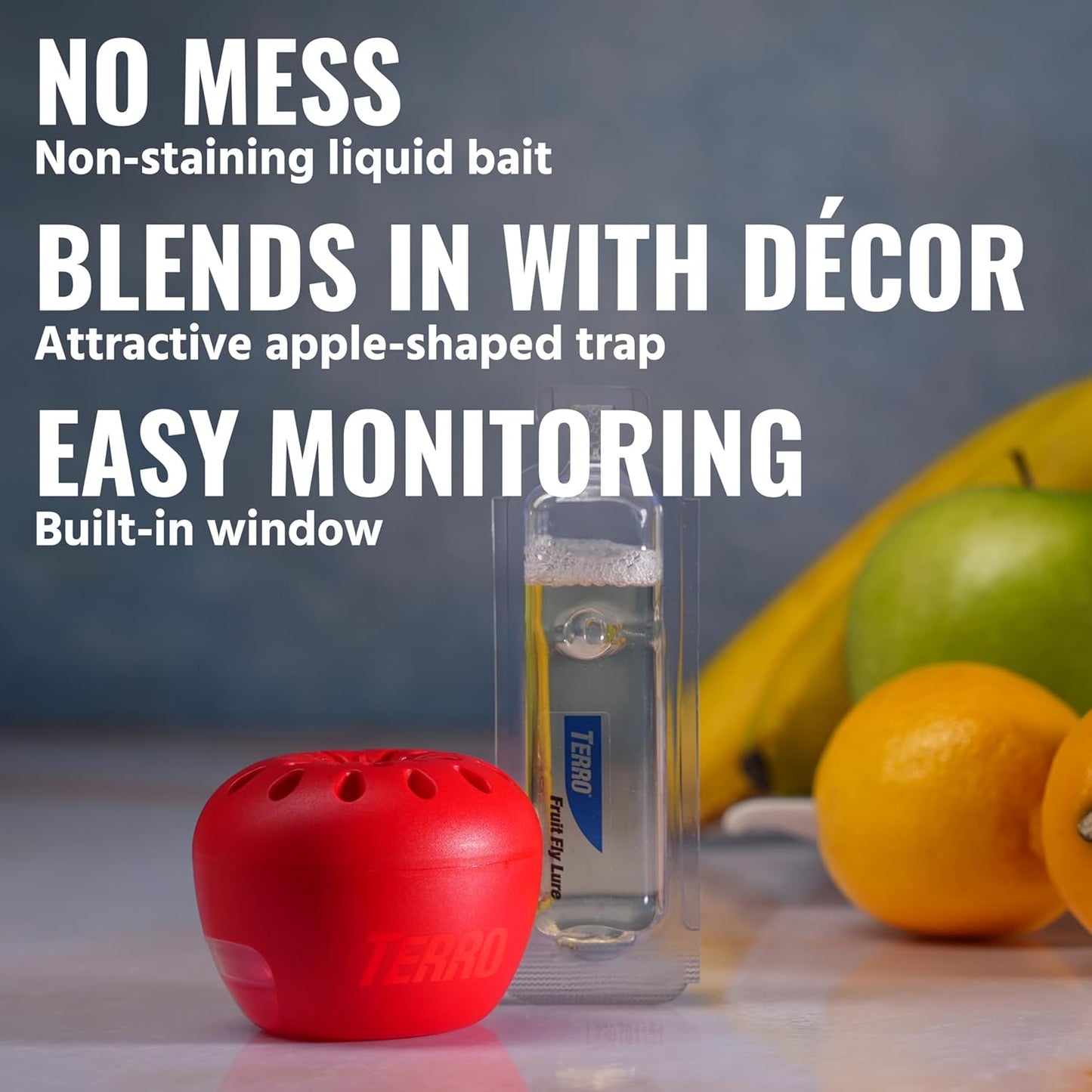 Terro Fruit Fly Traps - Indoor Use | 6 Pack with 270 Days of Lure Supply for Effective Pest Control