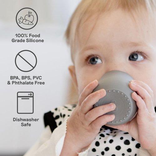 ezpz Tiny Cup (Sage) - 4 months+ - 100% Silicone Training Cup for Infants - Designed by a Pediatric Feeding Specialist - Baby-Led Weaning Essentials & Baby Gifts
