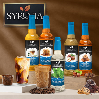Syruvia Sugar Free Coffee Syrup - Cookie Crème Butter Flavor for Lattes & Desserts | 25.4 fl oz