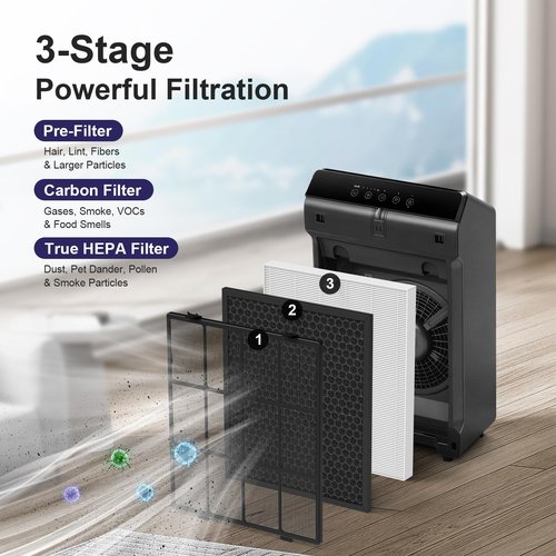 Filter Q – 1712-0123-00 Replacement filter for Winix 5510 and 5520 Air Purifier, 5510 Replacement Combo Pack Includes: 2 HEPA & 2 Carbon Filter