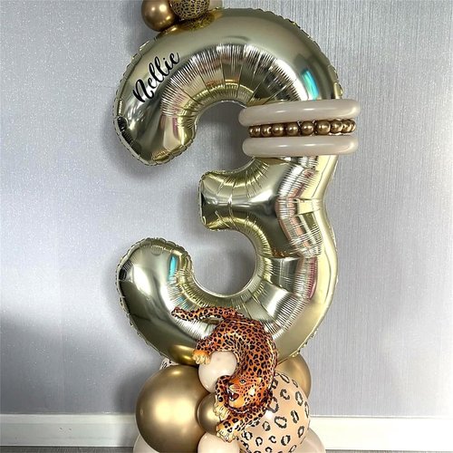 Champagne Gold Number 7 Balloon - Self-Inflating Foil | Light Gold Helium Balloon for 7th Birthday & Graduation Celebrations