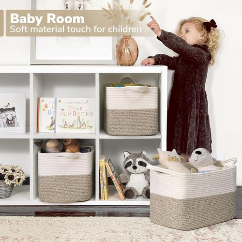 Goodpick Woven Storage Baskets - Stylish Organizing Solution for Home Decor | 13" x 10" x 9", Brown