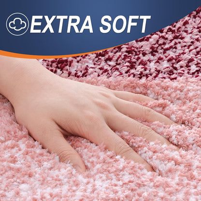 OLANLY Bathroom Runner Rugs - Extra Soft Microfiber Mat 70x24 | Quick Dry, Washable, Rubber Backing - Red