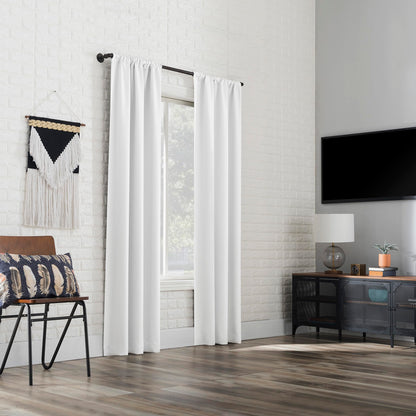 Sun Zero Bergen Theater Grade Extreme 100% Blackout Rod Pocket Curtain Panel, 40" x 84, White