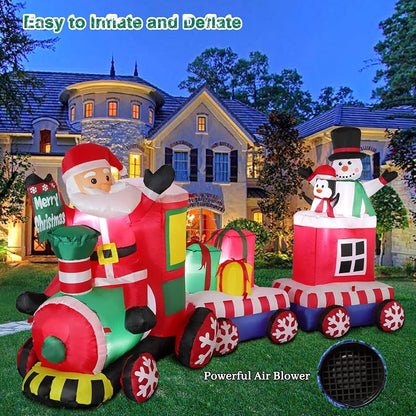 8 FT Christmas Inflatable Train with Santa, Snowman & Gifts — Variation of THIS listing