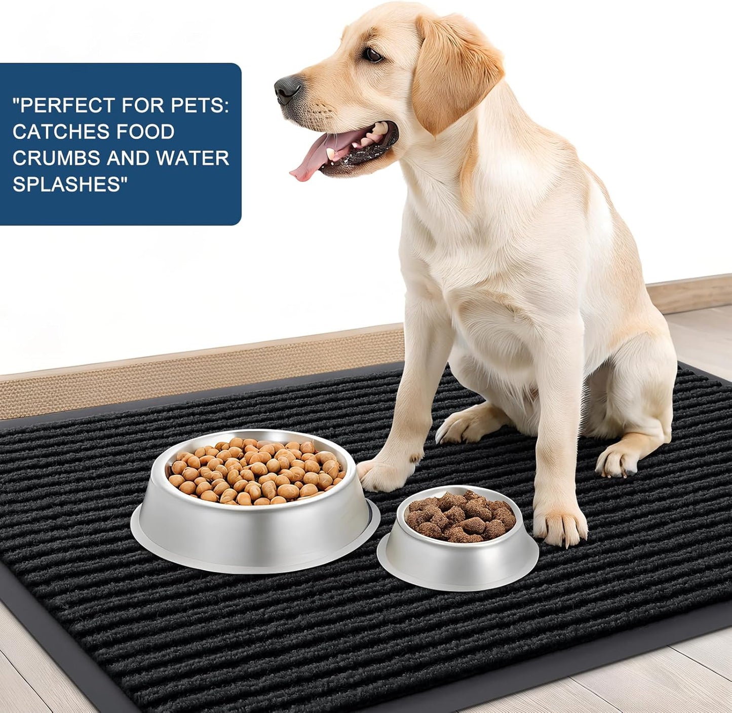 OLANLY Heavy Duty Waterproof Front Door Mats - 2-Pack 29.5 x 17 Inch | Fade Resistant & Easy Clean Black Doormats