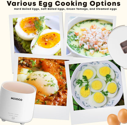 Mojoco Rapid Egg Cooker - Electric Mini Egg Maker for Steamed & Boiled Eggs | Auto Shut Off Feature