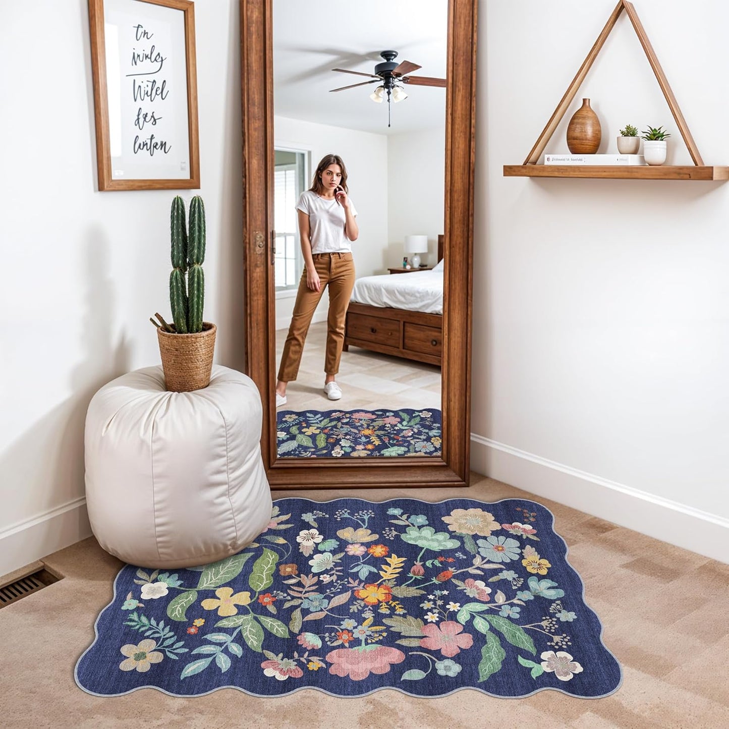 Washable Area Rug by [Brand Name] - Easy-Clean Non-Slip Carpet for Entryway | Durable Low Pile Mat (2x3, Purple)