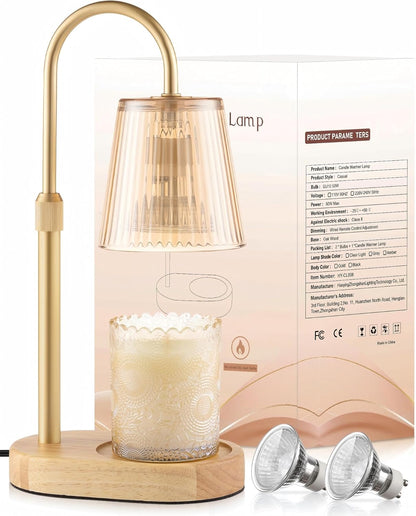 Skiennix Adjustable Candle Warmer Lamp - Dimmable Electric Wax Melter with Timer | Modern Home Decor Gift