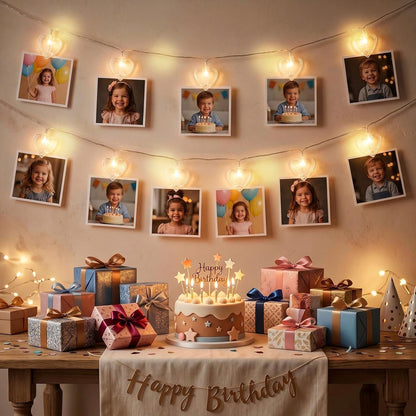 Skiennix 20 Photo String Lights - 9.85Ft Clear Clips for Indoor/Outdoor Decor | Perfect for Weddings & Parties