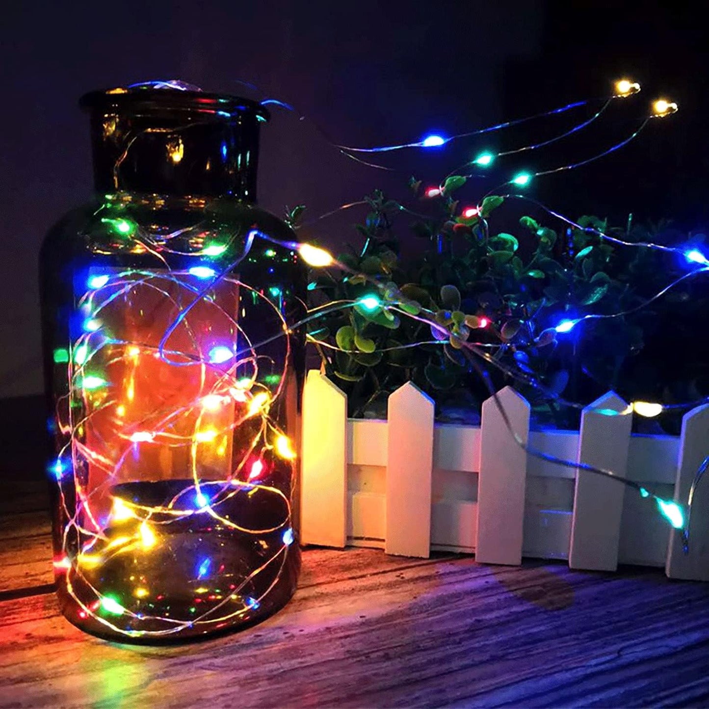 ZPH Fairy Lights - 4-Pack Bright Colored Waterproof String Lights | 3.3ft with 10 LEDs for Weddings & Crafts
