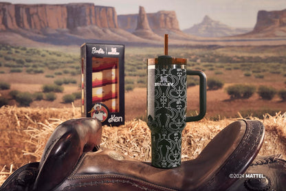 Stanley x Barbie™ 40 Oz Quencher - Retro '80s Western Ken Design for Hydration On-the-Go