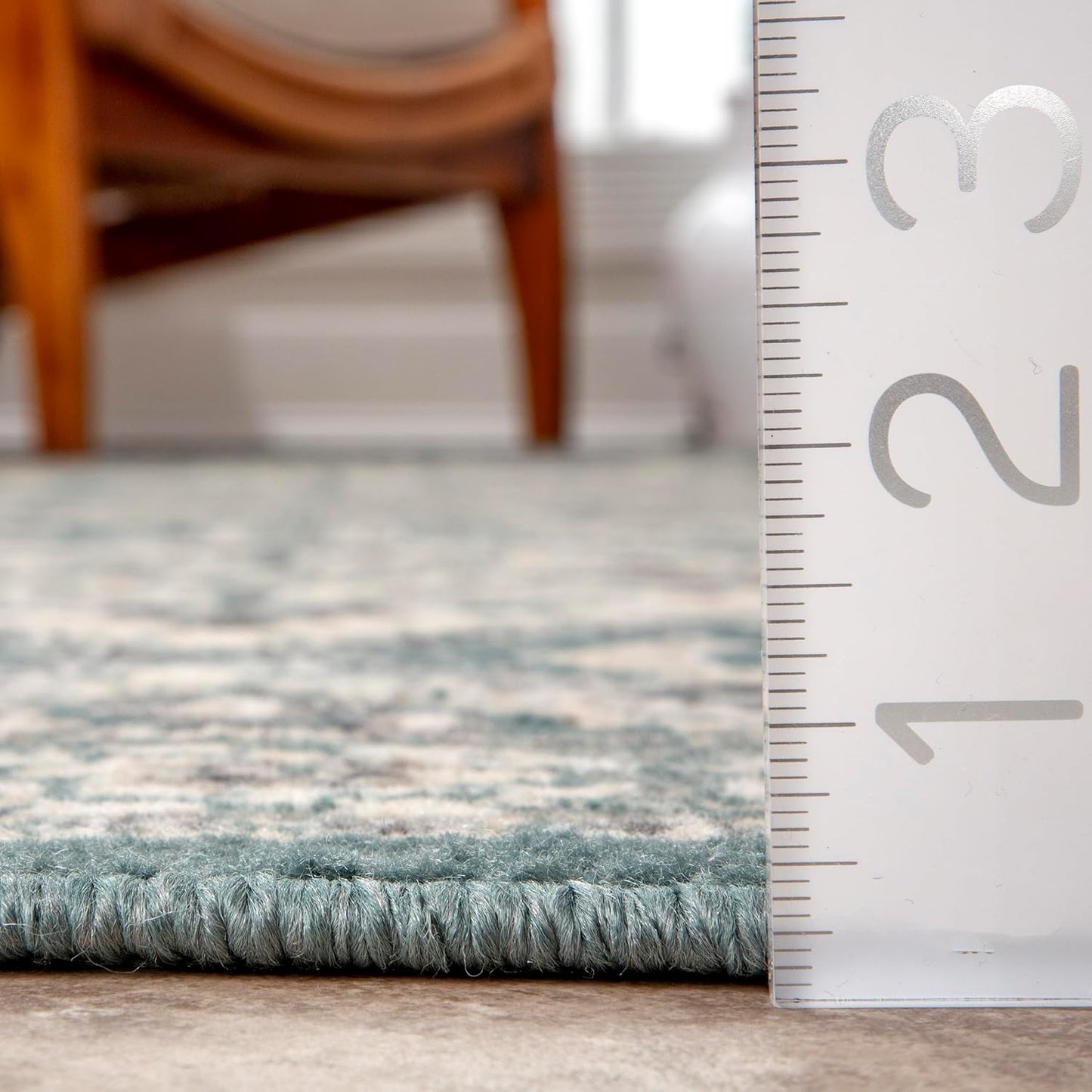 nuLOOM 3x5 Becca Traditional Tiled Area Rug - Faded Blue Design, Stain Resistant | Perfect for Any Room