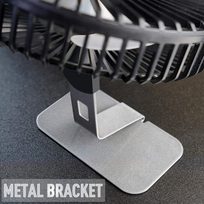 SLENPET USB Small Desk Fan - 6 Inch, Ultra-Quiet, 4 Speeds, 90° Adjustable, Portable Metal Base - Silver