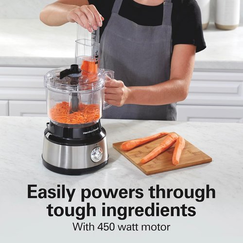 Hamilton Beach Food Processor - 10-Cup Vegetable Chopper with Easy Clean Bowl Scraper | Black & Stainless Steel